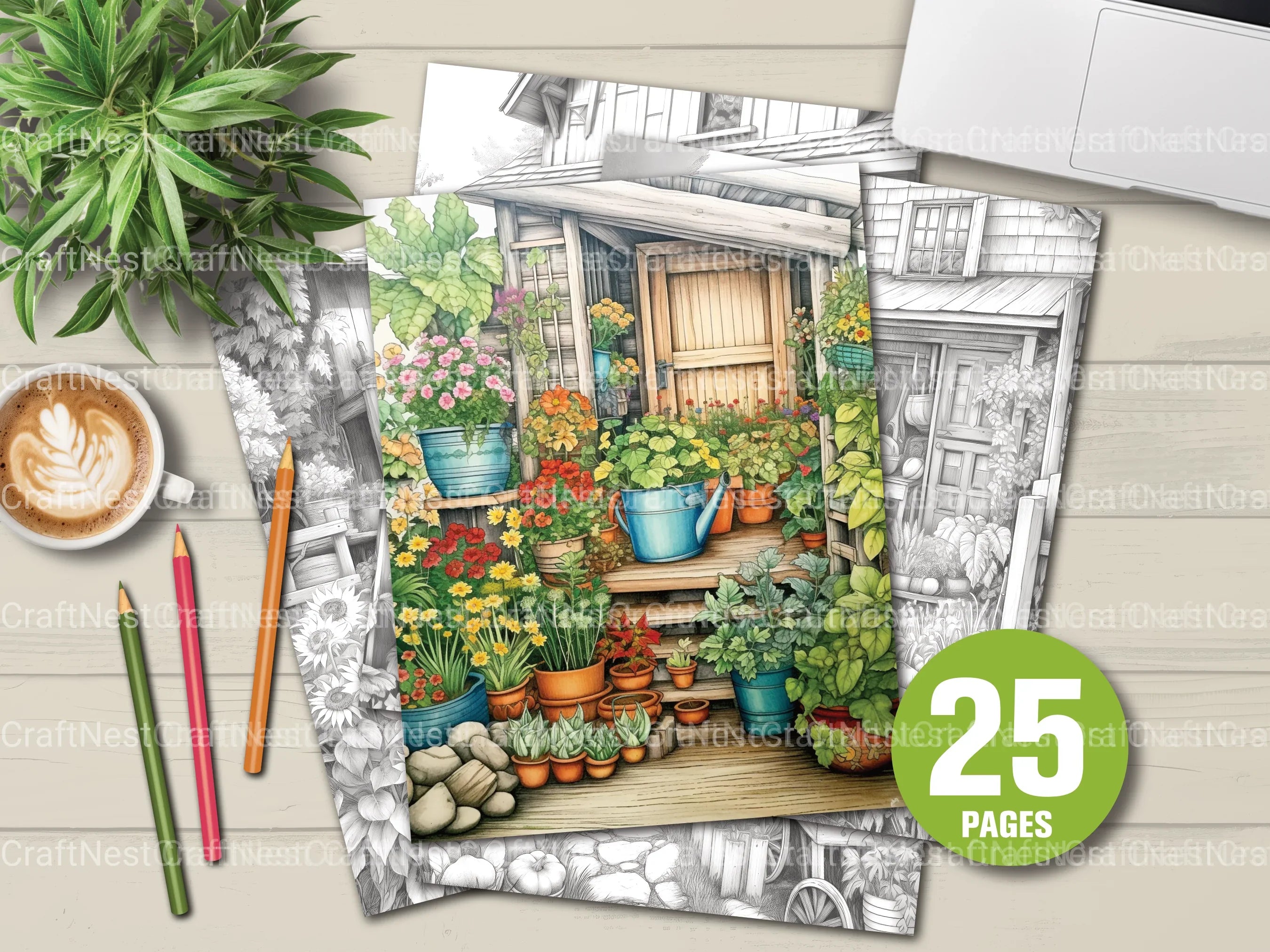 Farmers Garden Coloring Book - CraftNest - Digital Crafting and Art