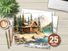 Cabin Landscapes Coloring Book