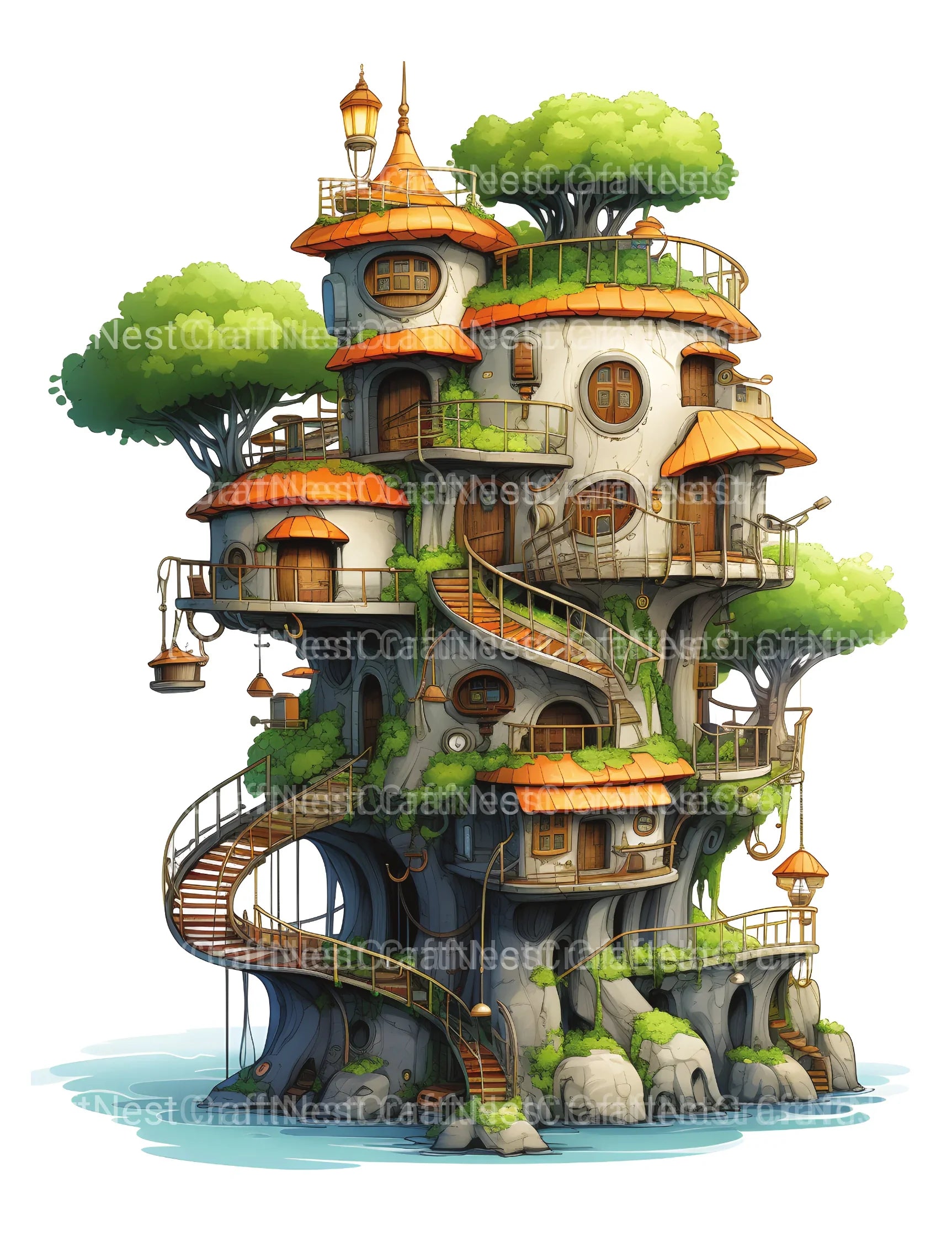 Future Treehouse Coloring Book - CraftNest - Digital Crafting and Art
