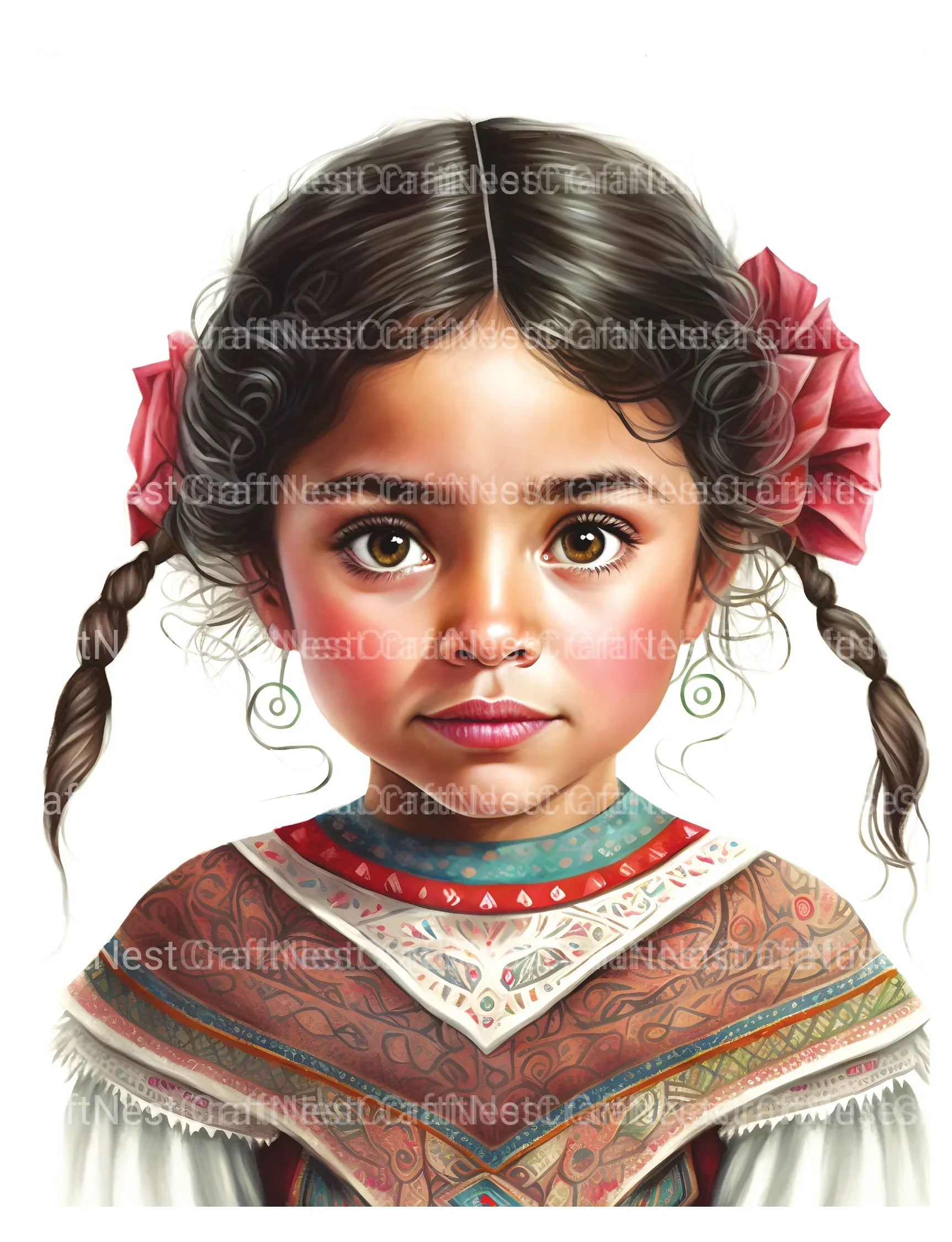 Cute Mexican Girl Coloring Book - CraftNest - Digital Crafting and Art