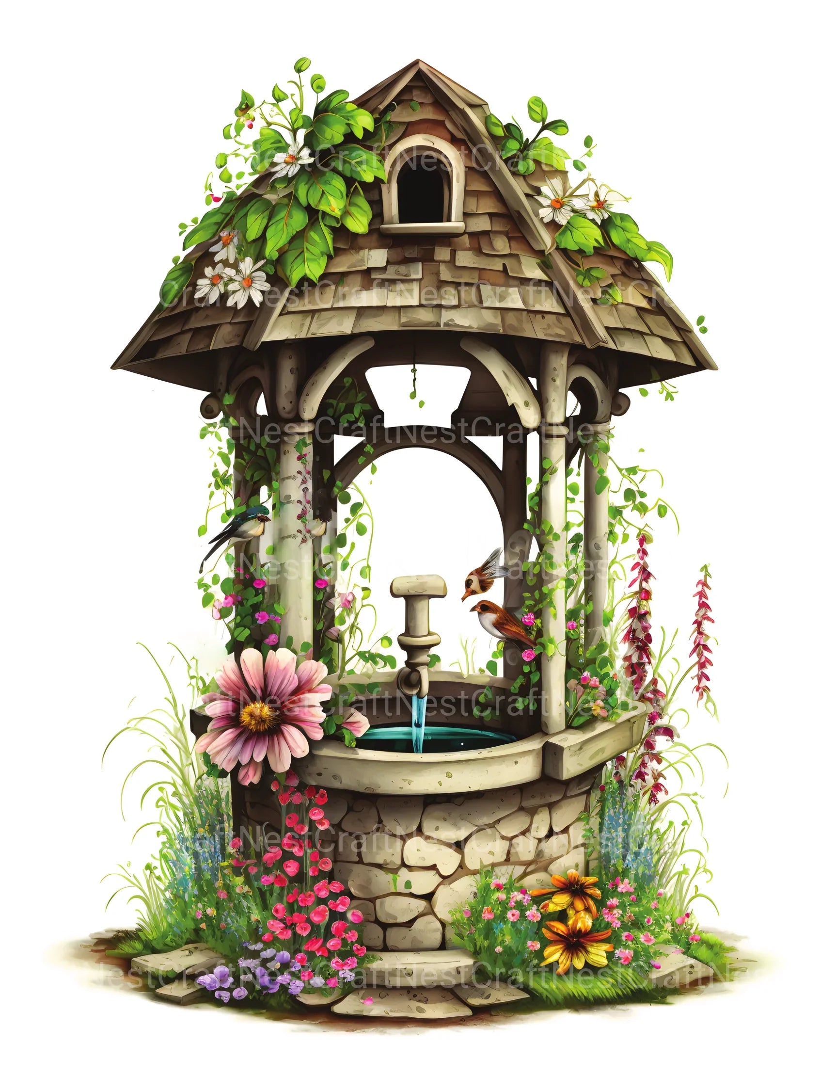 Wishing Well Coloring Book - CraftNest - Digital Crafting and Art