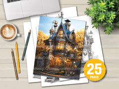 Steampunk Tiny House Coloring Book 2 - CraftNest - Digital Crafting and Art