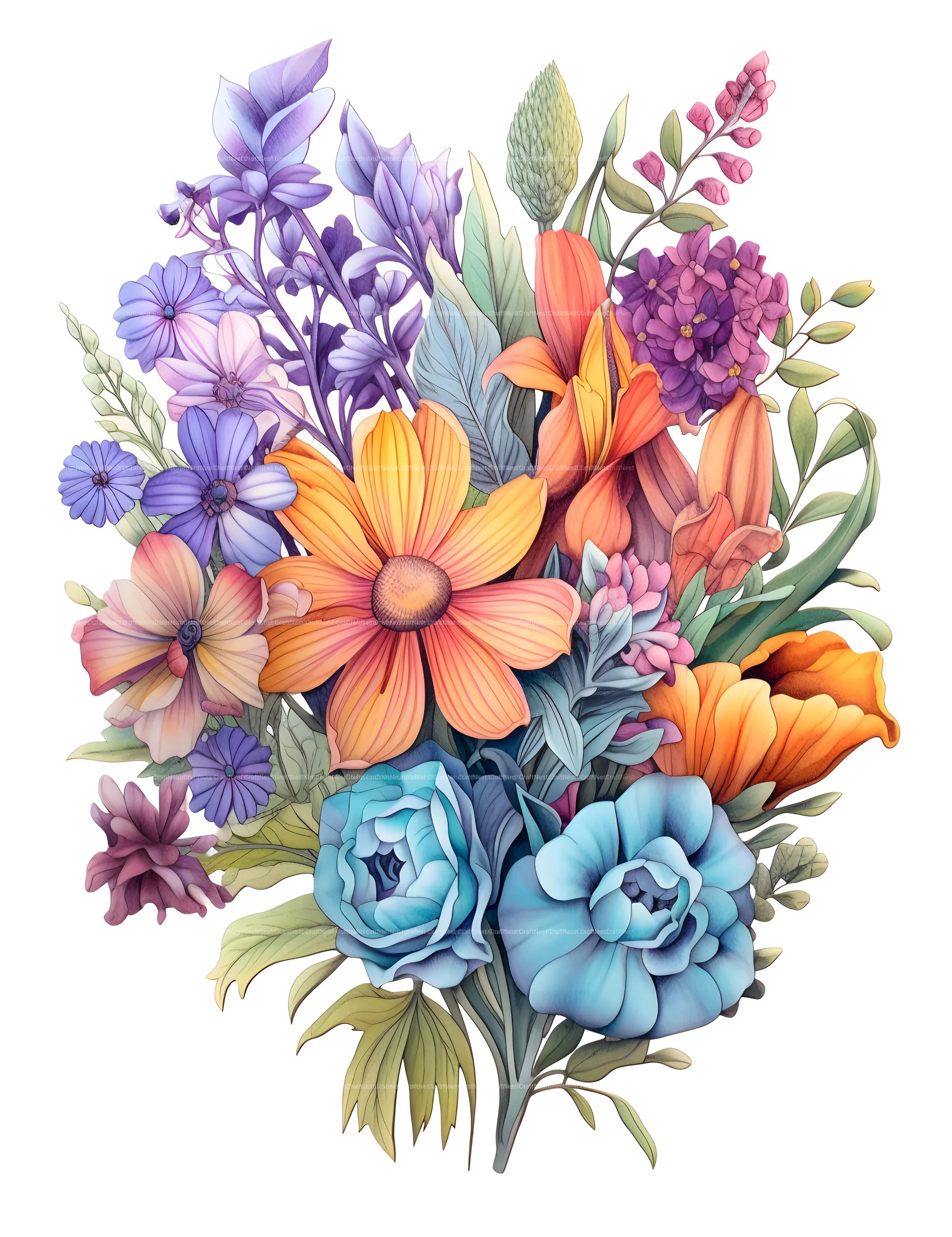 Flower Coloring Book 3 - CraftNest - Digital Crafting and Art