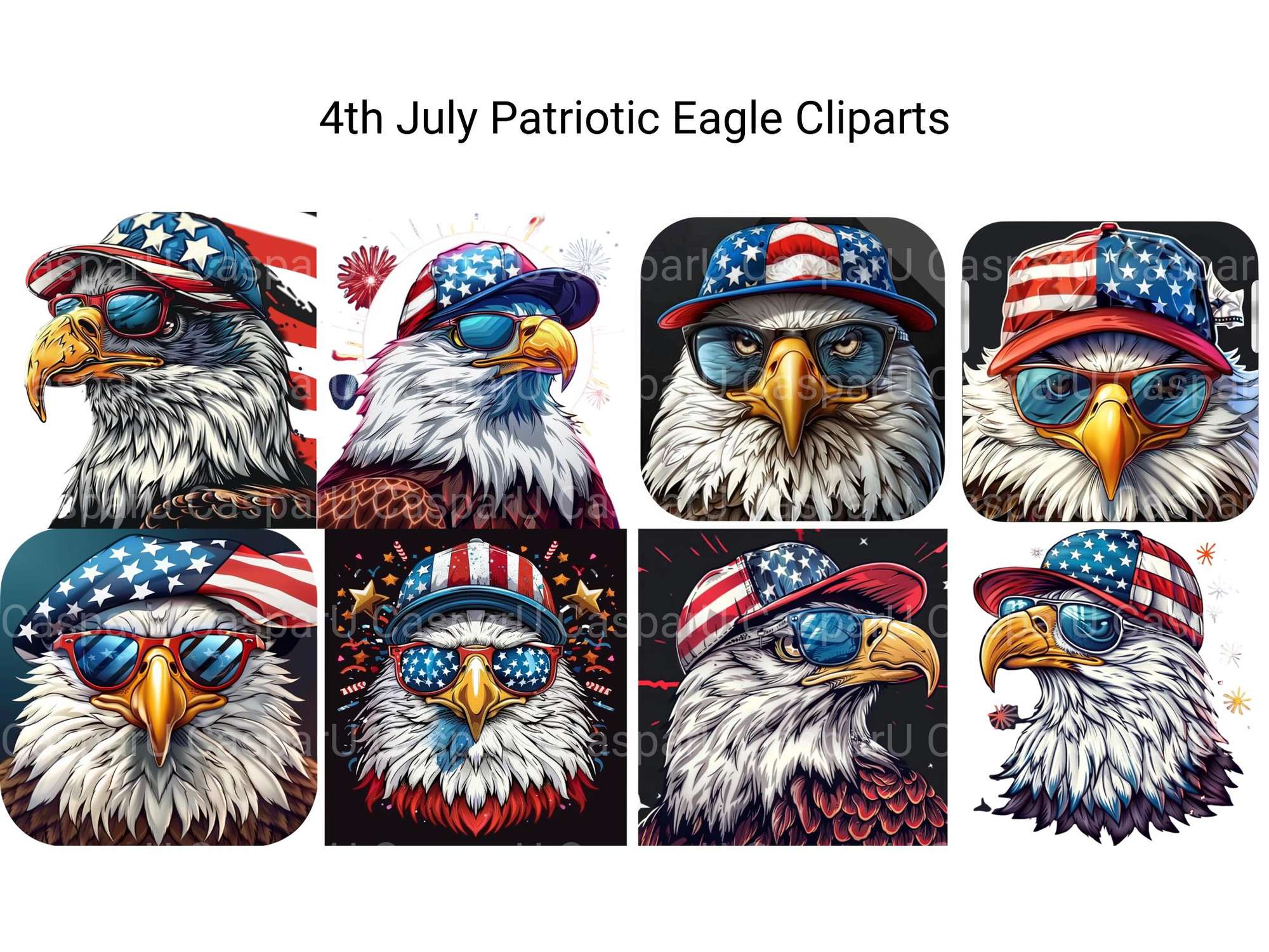 4th July Patriotic Eagle Clipart