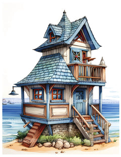 Beach House Coloring Book - CraftNest - Digital Crafting and Art