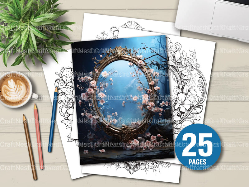 Blooming Mirror Coloring Book - CraftNest - Digital Crafting and Art
