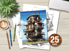 Steampunk Fairy House Coloring Book - CraftNest - Digital Crafting and Art