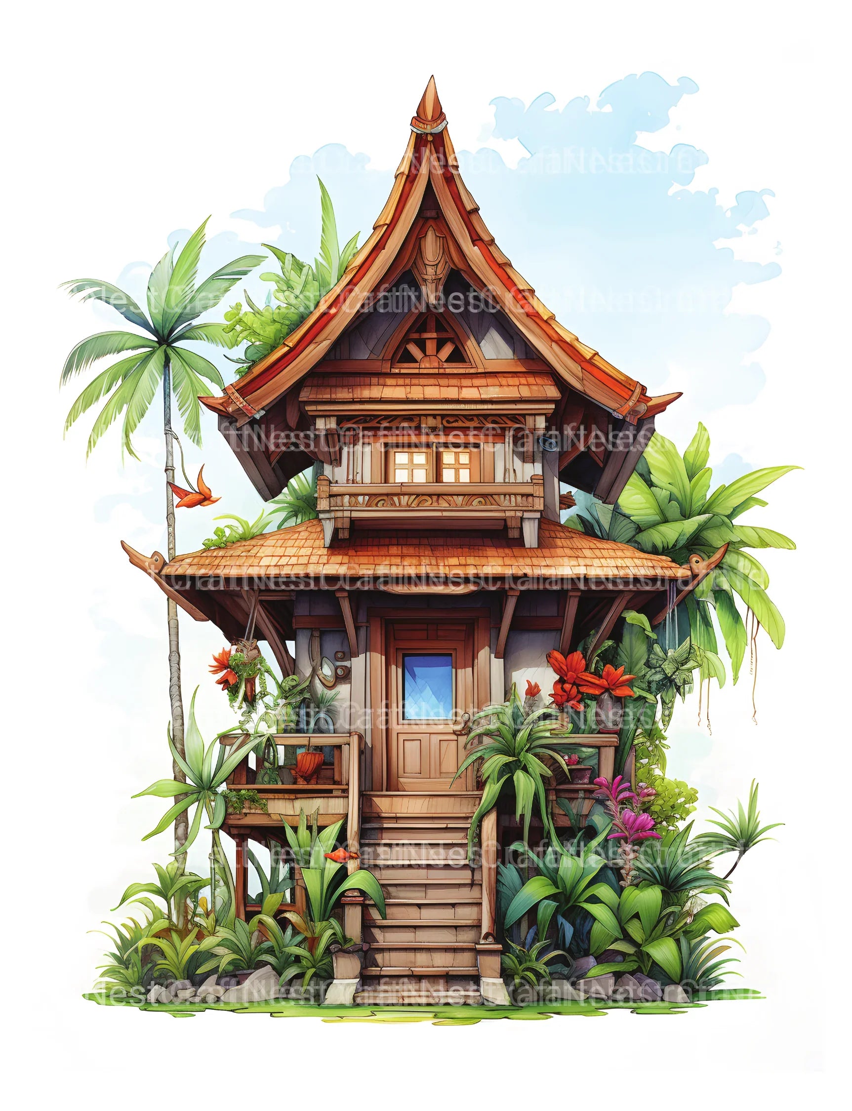 Indonesian Tiny House Coloring Book - CraftNest - Digital Crafting and Art