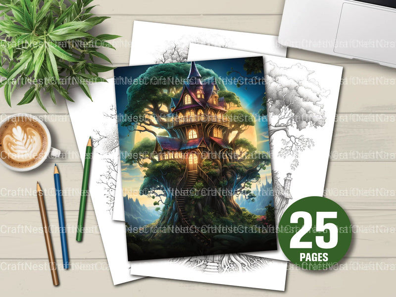 Treehouse Coloring Book 3 - CraftNest - Digital Crafting and Art