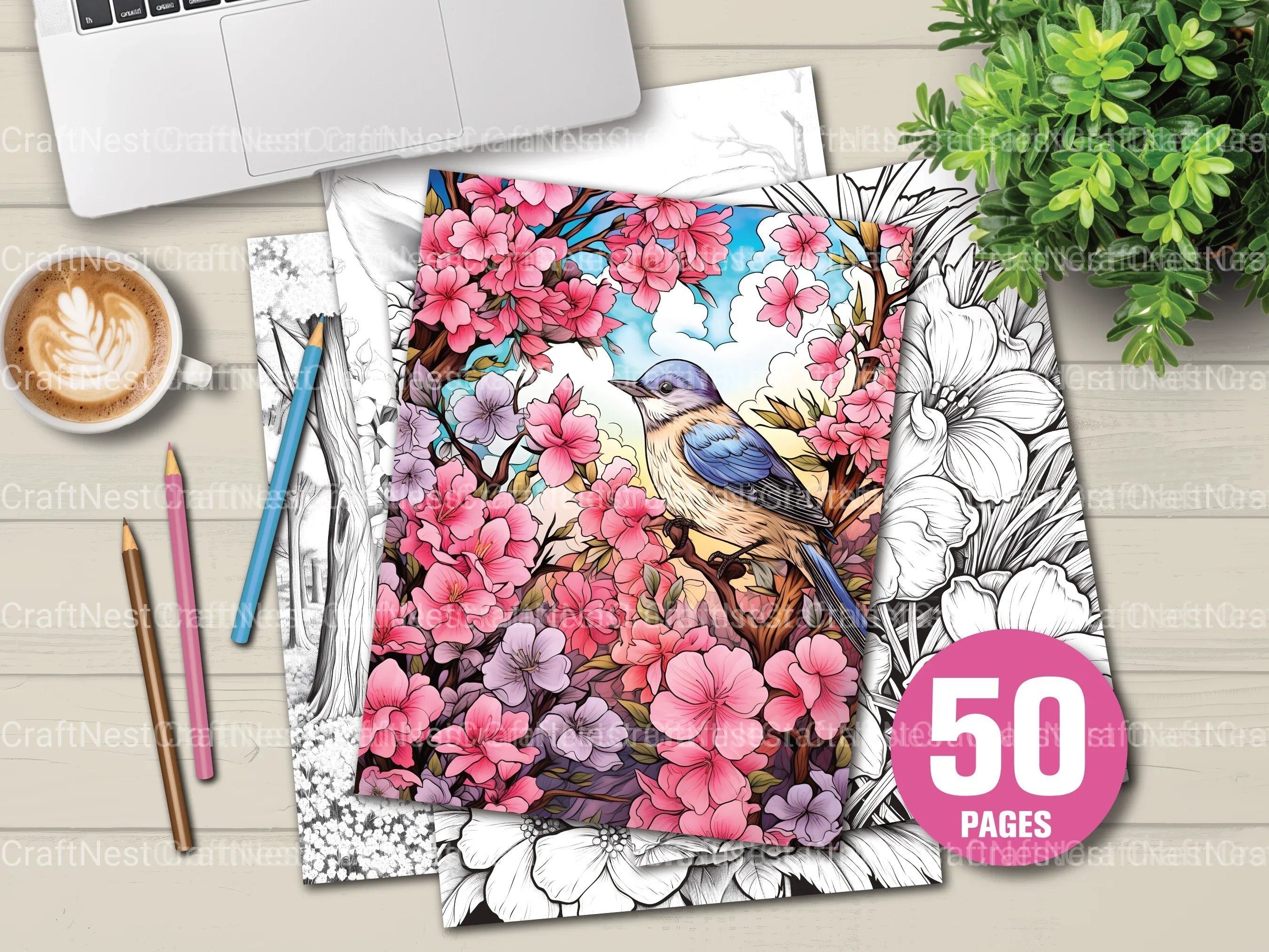 Springtime Garden Coloring Book - CraftNest - Digital Crafting and Art