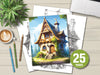Medieval Tiny House Coloring Book