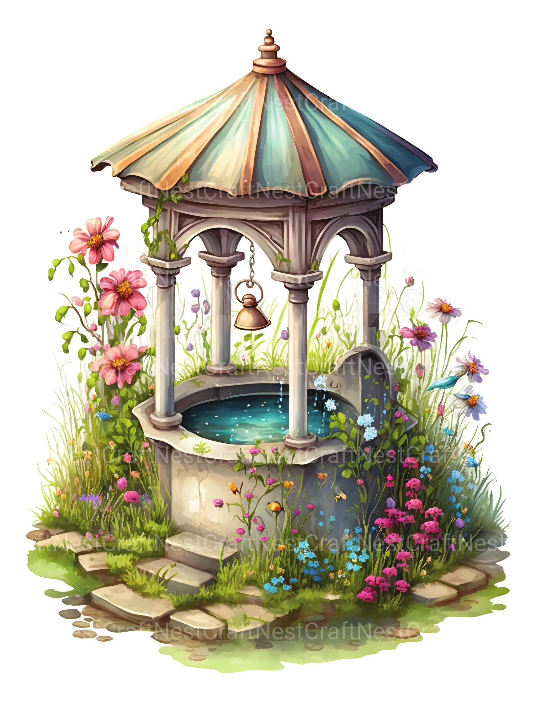Wishing Well Coloring Book - CraftNest - Digital Crafting and Art