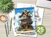 Hawaiian Tiny House Coloring Book