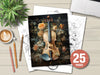 Flower Instrument Coloring Book