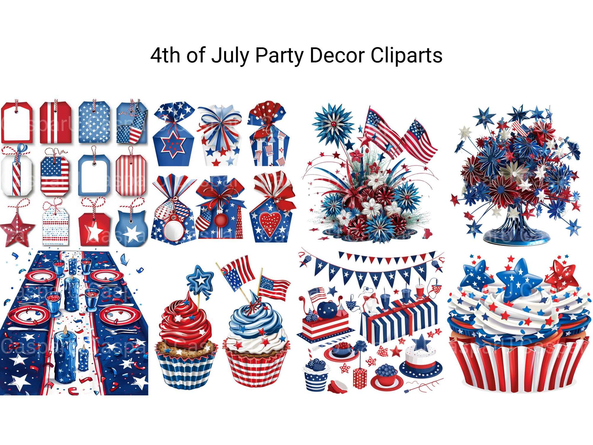 4th of July Party Decor Clipart
