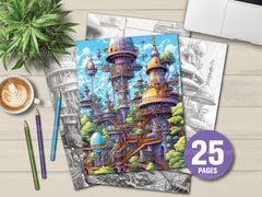 Sci-Fi Landscape Coloring Book - CraftNest - Digital Crafting and Art