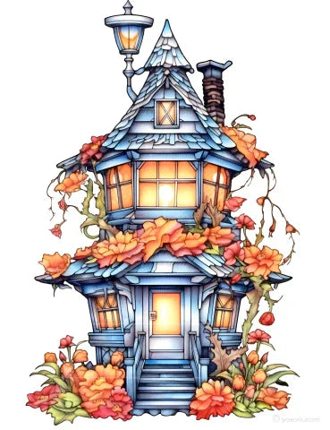 Lantern Fairy House Coloring Book - CraftNest - Digital Crafting and Art