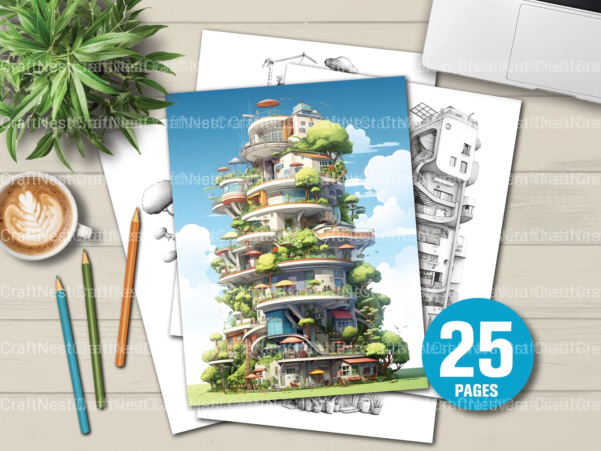 Condominium Tiny House Coloring Book - CraftNest - Digital Crafting and Art
