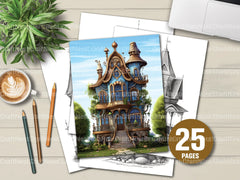 Victorian Tiny House Coloring Book - CraftNest - Digital Crafting and Art