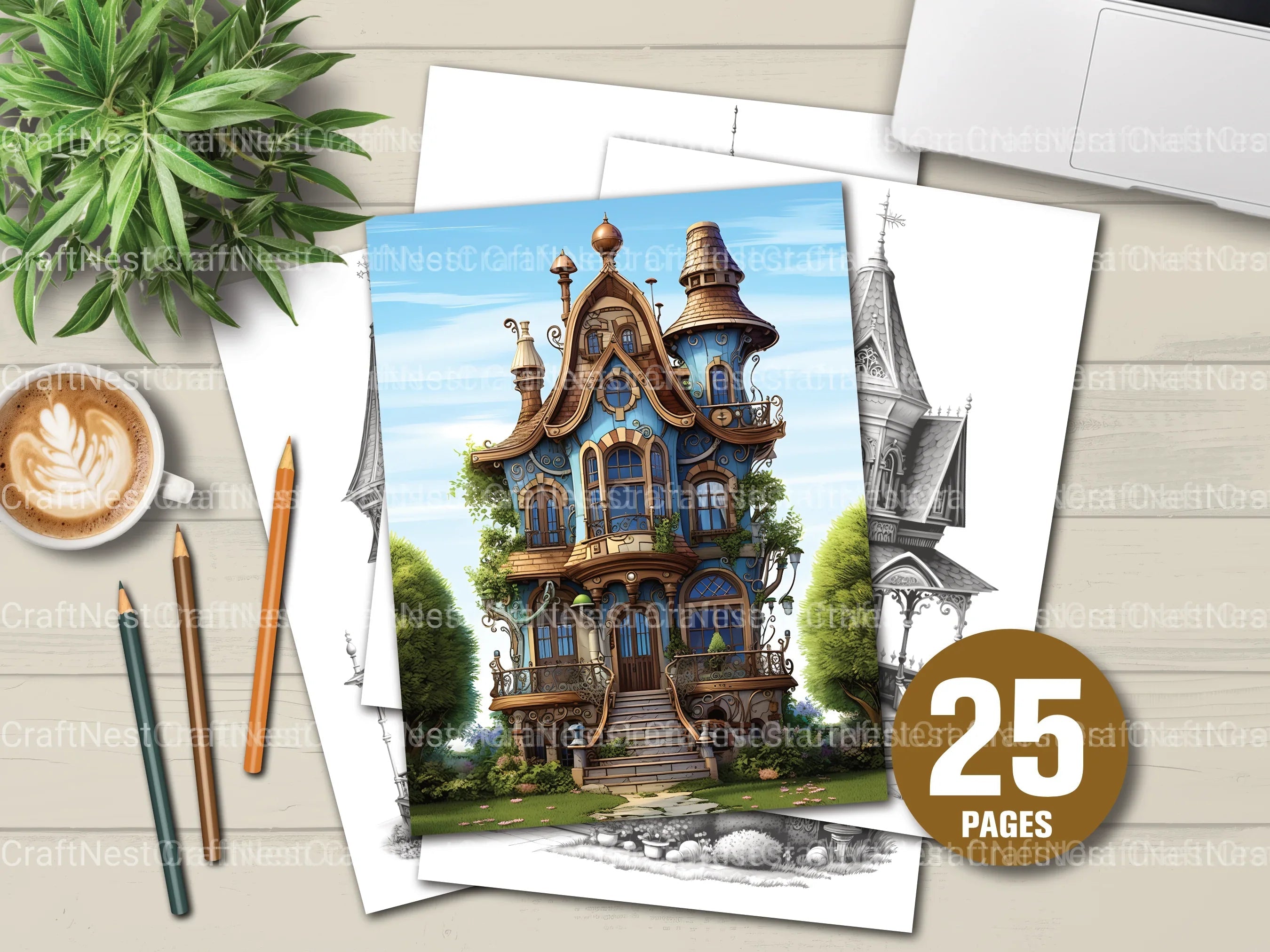 Victorian Tiny House Coloring Book - CraftNest - Digital Crafting and Art