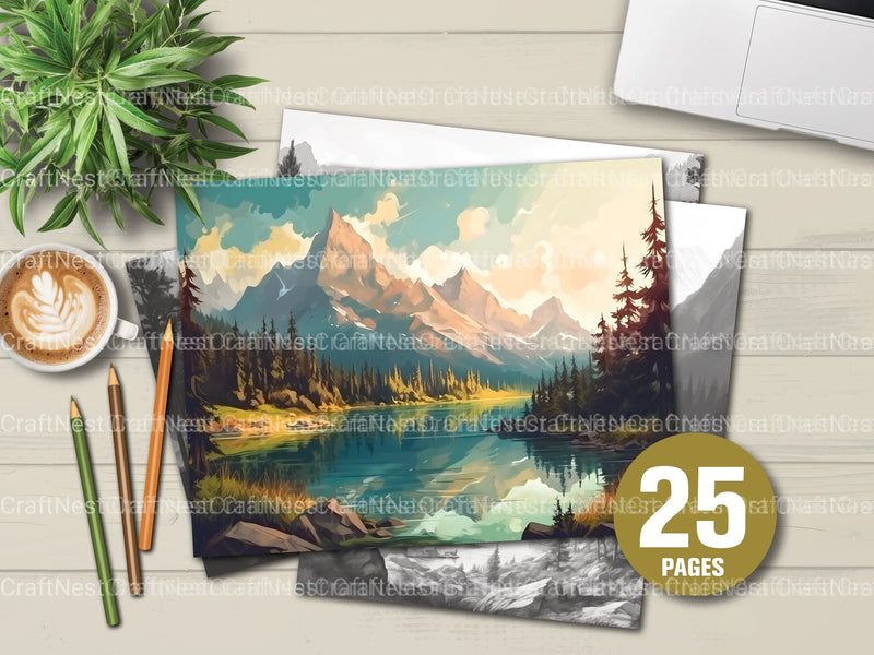 Landscape Scenes Coloring Book - CraftNest - Digital Crafting and Art