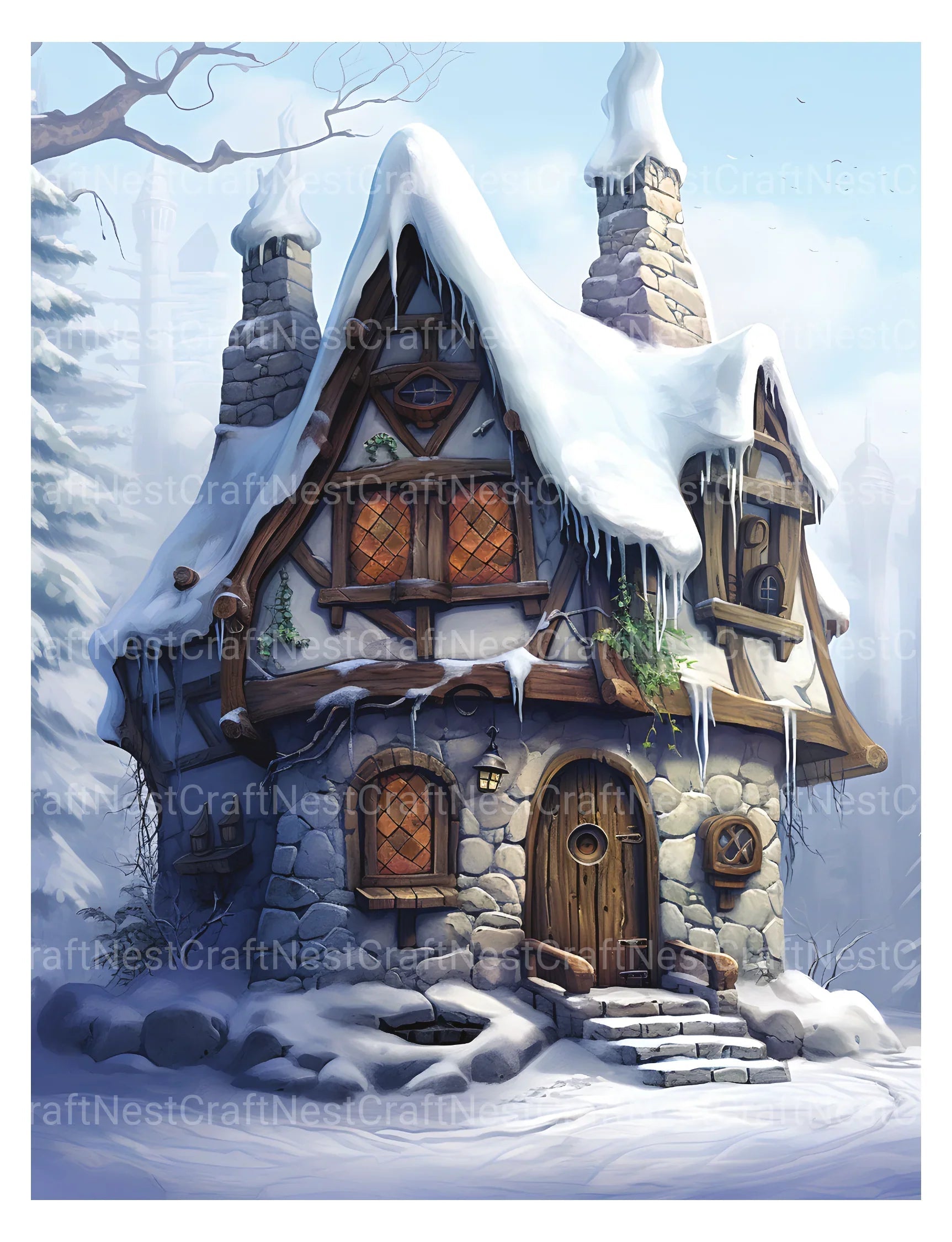 Winter Houses Coloring Book - CraftNest - Digital Crafting and Art