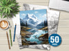 Mountain Scenery Coloring Book