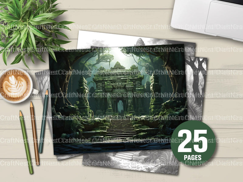 Lost Temples Coloring Book - CraftNest - Digital Crafting and Art