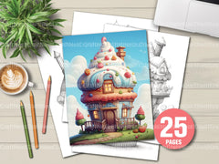 Cupcake House Coloring Book - CraftNest - Digital Crafting and Art