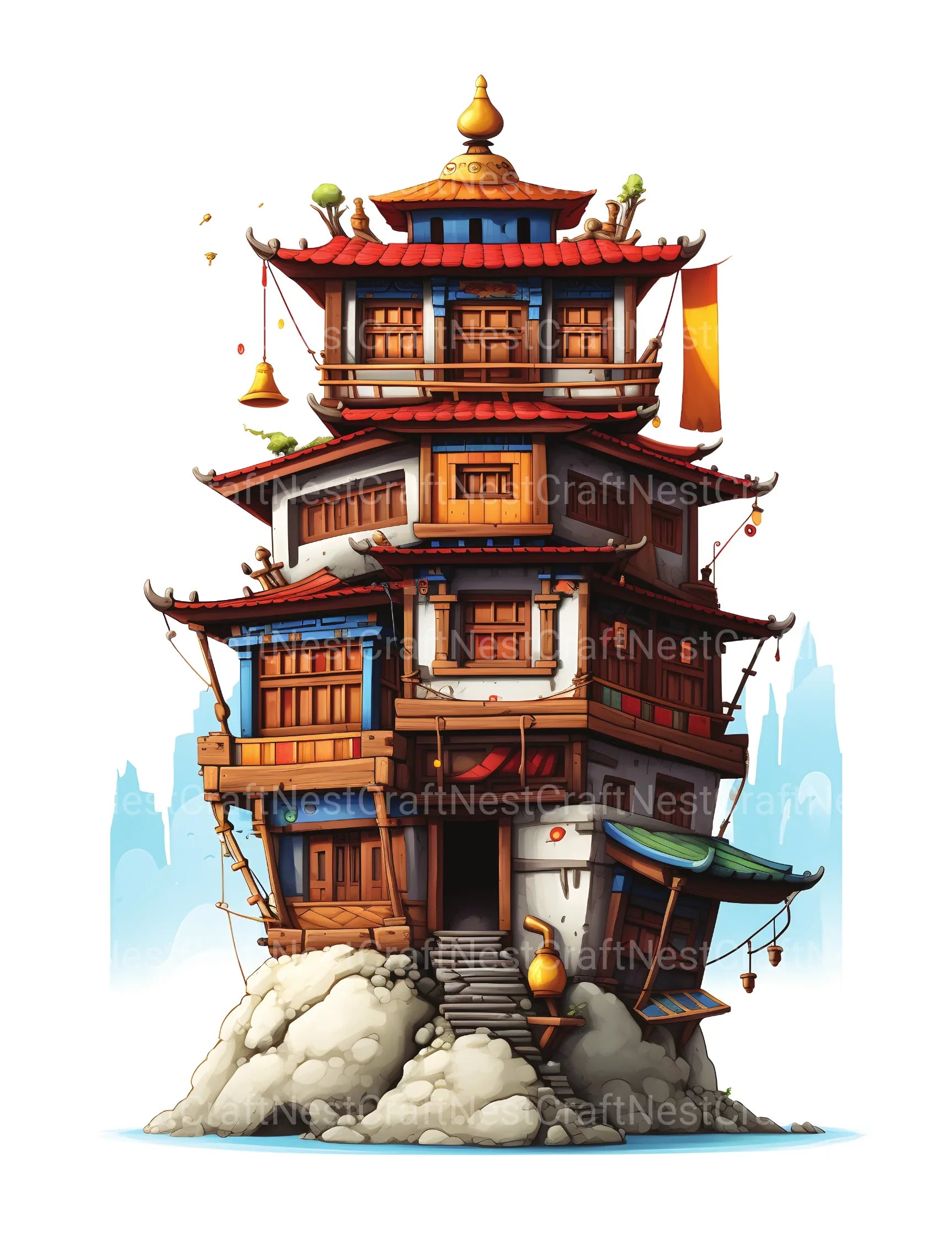 Tibetan Tiny House Coloring Book - CraftNest - Digital Crafting and Art