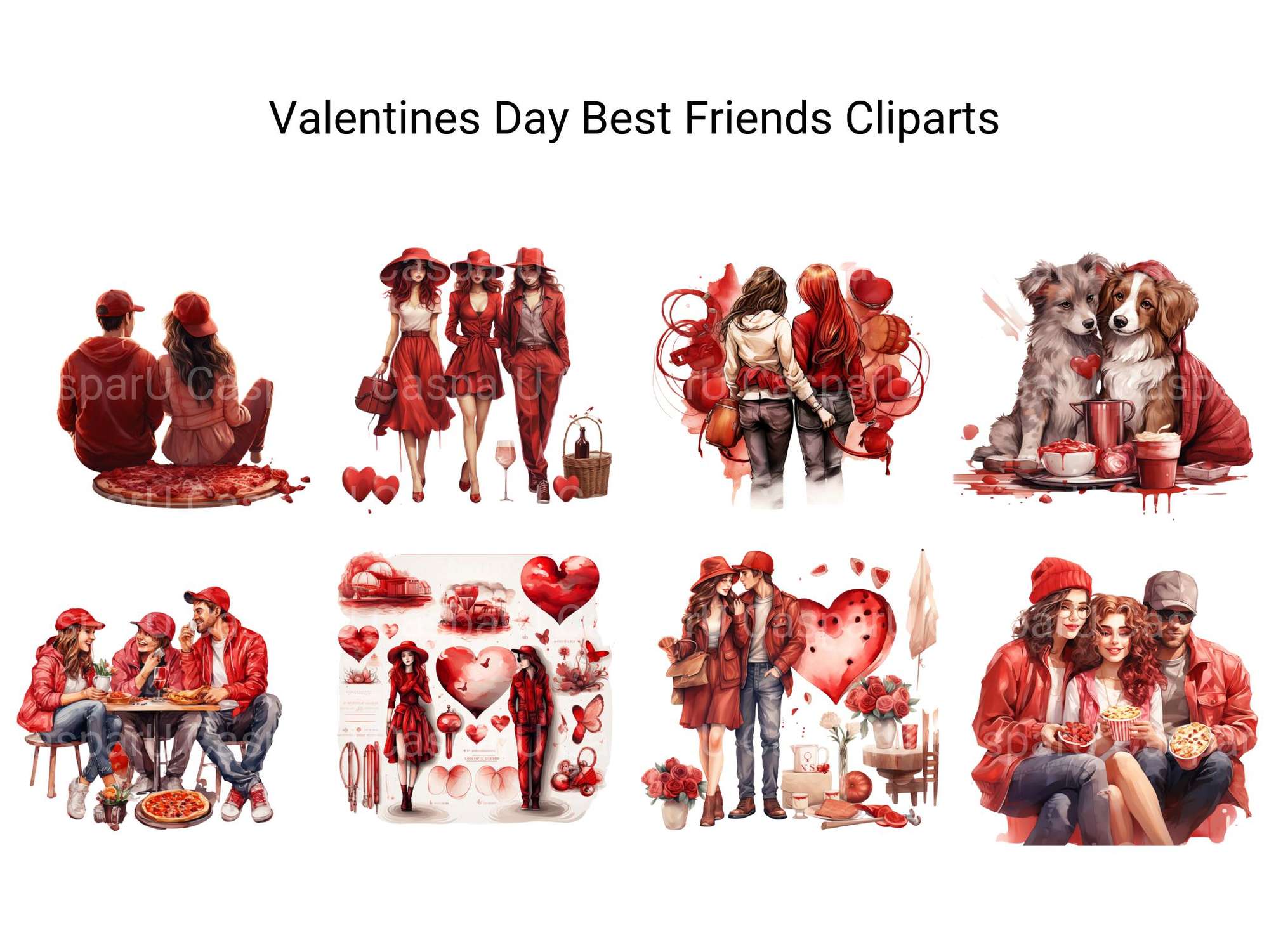 Valentines Day Best Friends Clipart