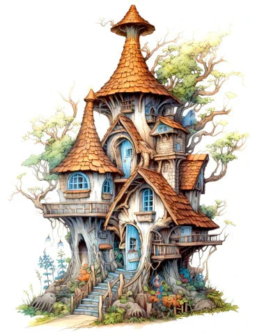 Fairy Houses 2 Coloring Book