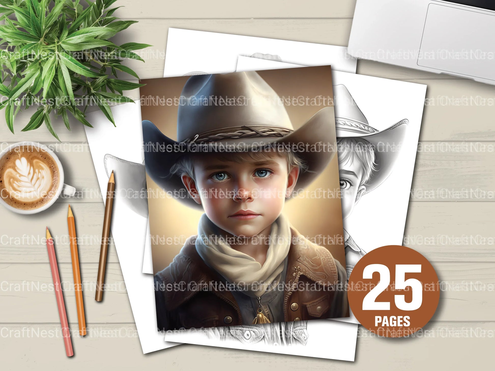 Cowgirl Coloring Book - CraftNest - Digital Crafting and Art