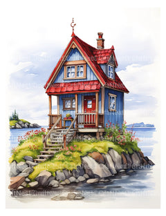 Norwegian Tiny House Coloring Book - CraftNest - Digital Crafting and Art