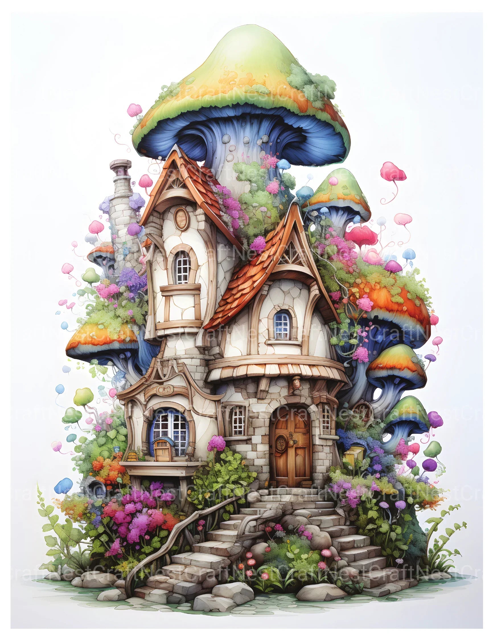 Fairy Houses 3 Coloring Book - CraftNest - Digital Crafting and Art