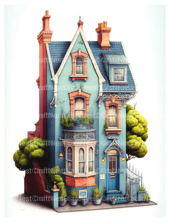 Mixed Style Tiny House Coloring Book - CraftNest - Digital Crafting and Art