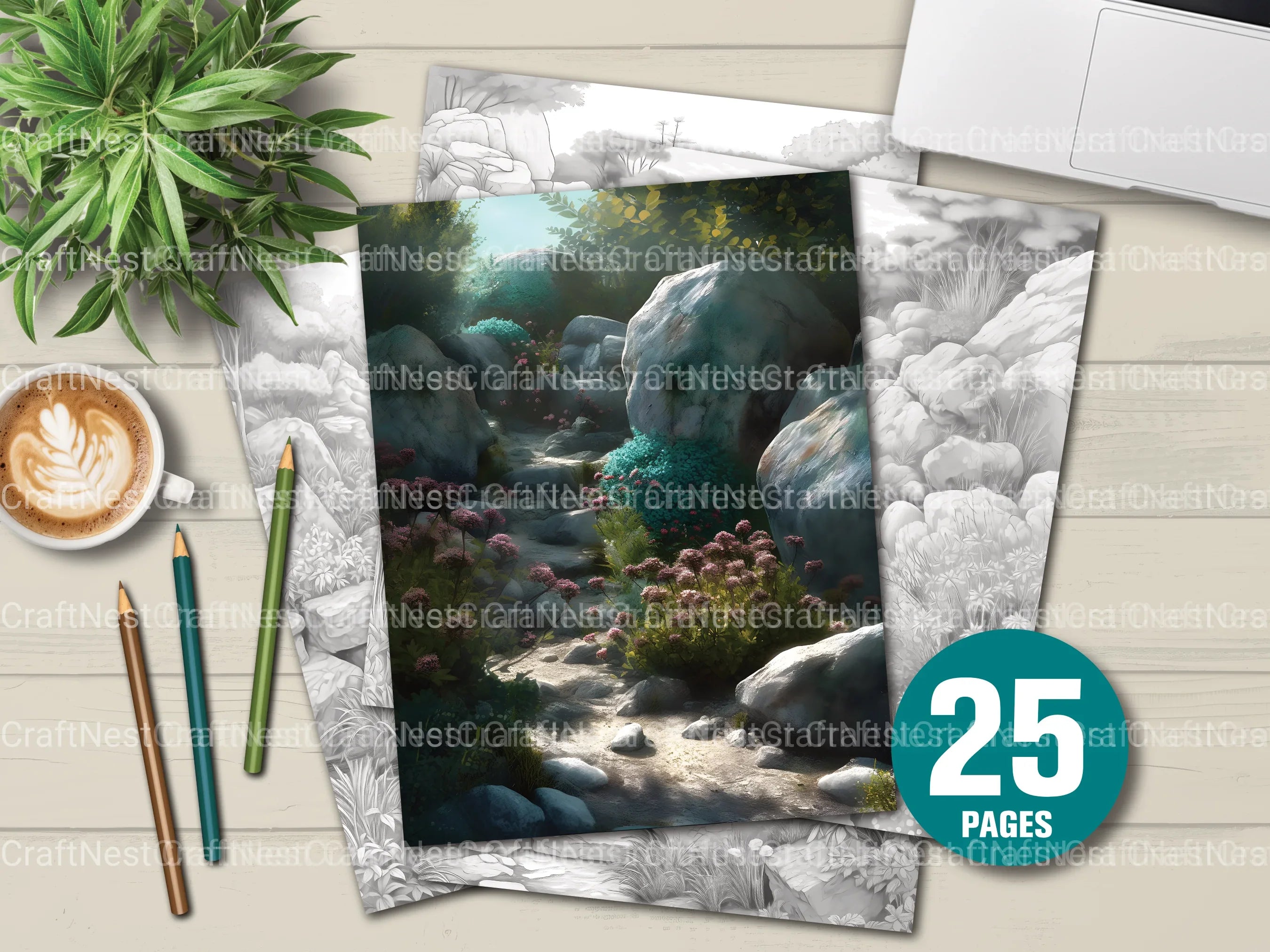 Rock Garden Coloring Book - CraftNest - Digital Crafting and Art