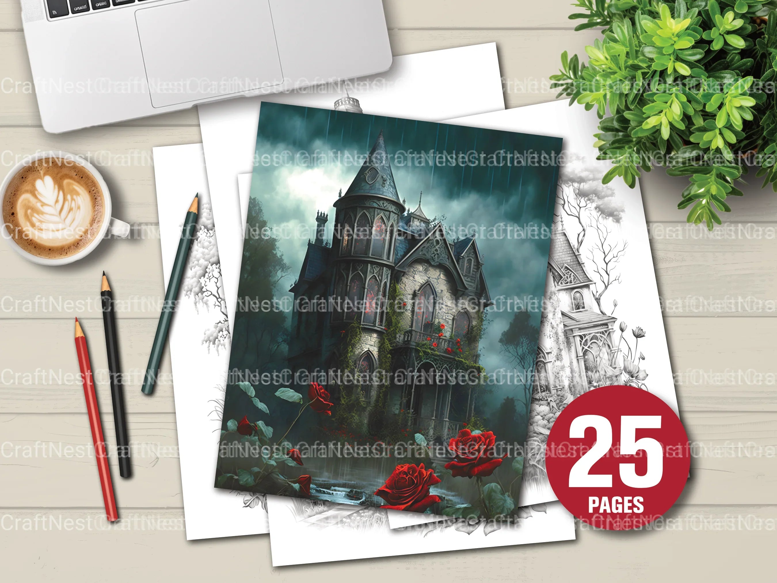 Gothic House Coloring Book