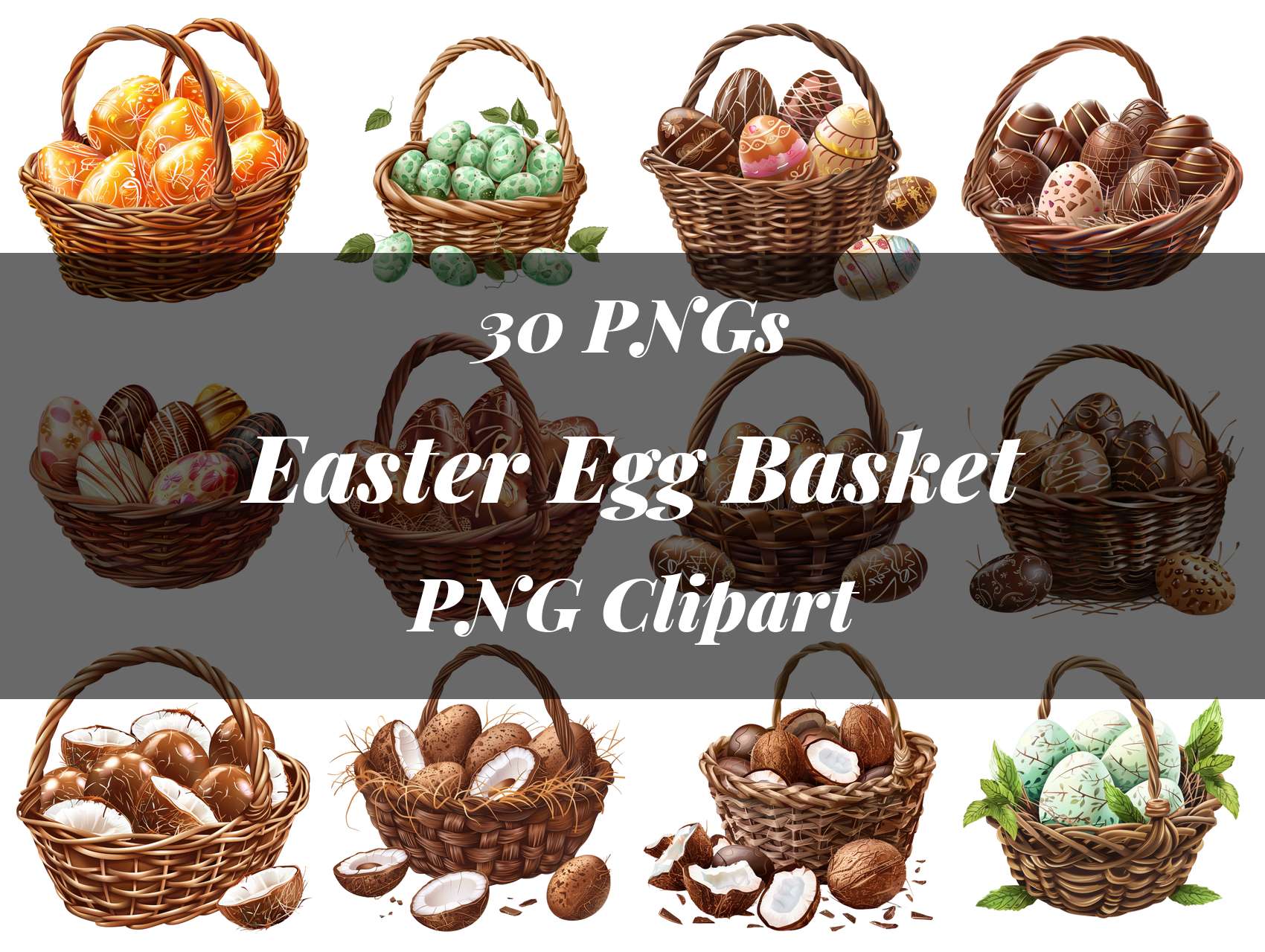 Easter Egg Basket Clipart