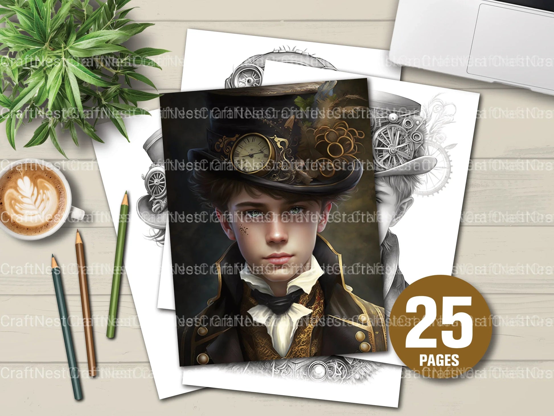 Young Woman Coloring Book - CraftNest - Digital Crafting and Art