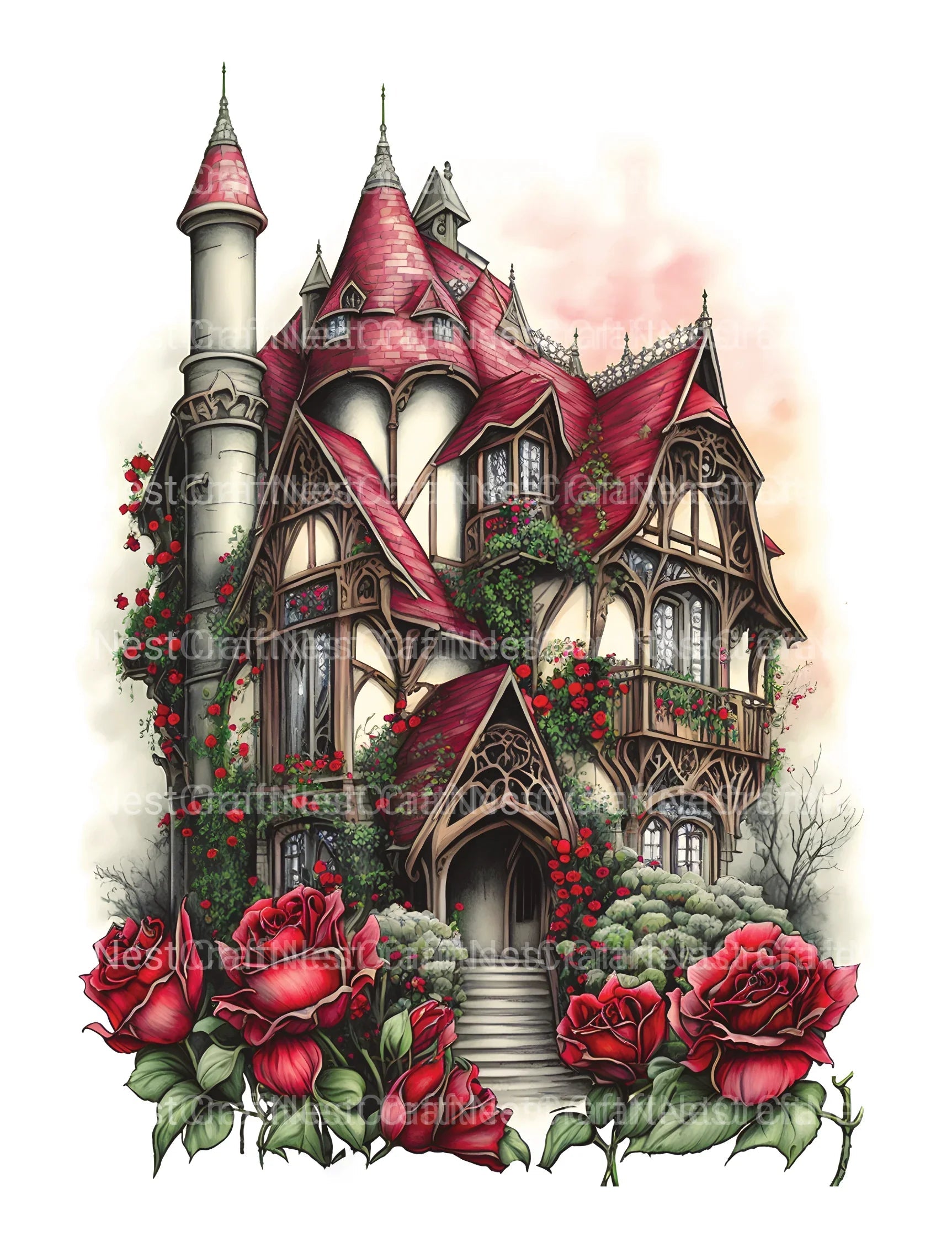 Gothic House Coloring Book - CraftNest - Digital Crafting and Art