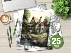 Old French Houses Coloring Book - CraftNest - Digital Crafting and Art