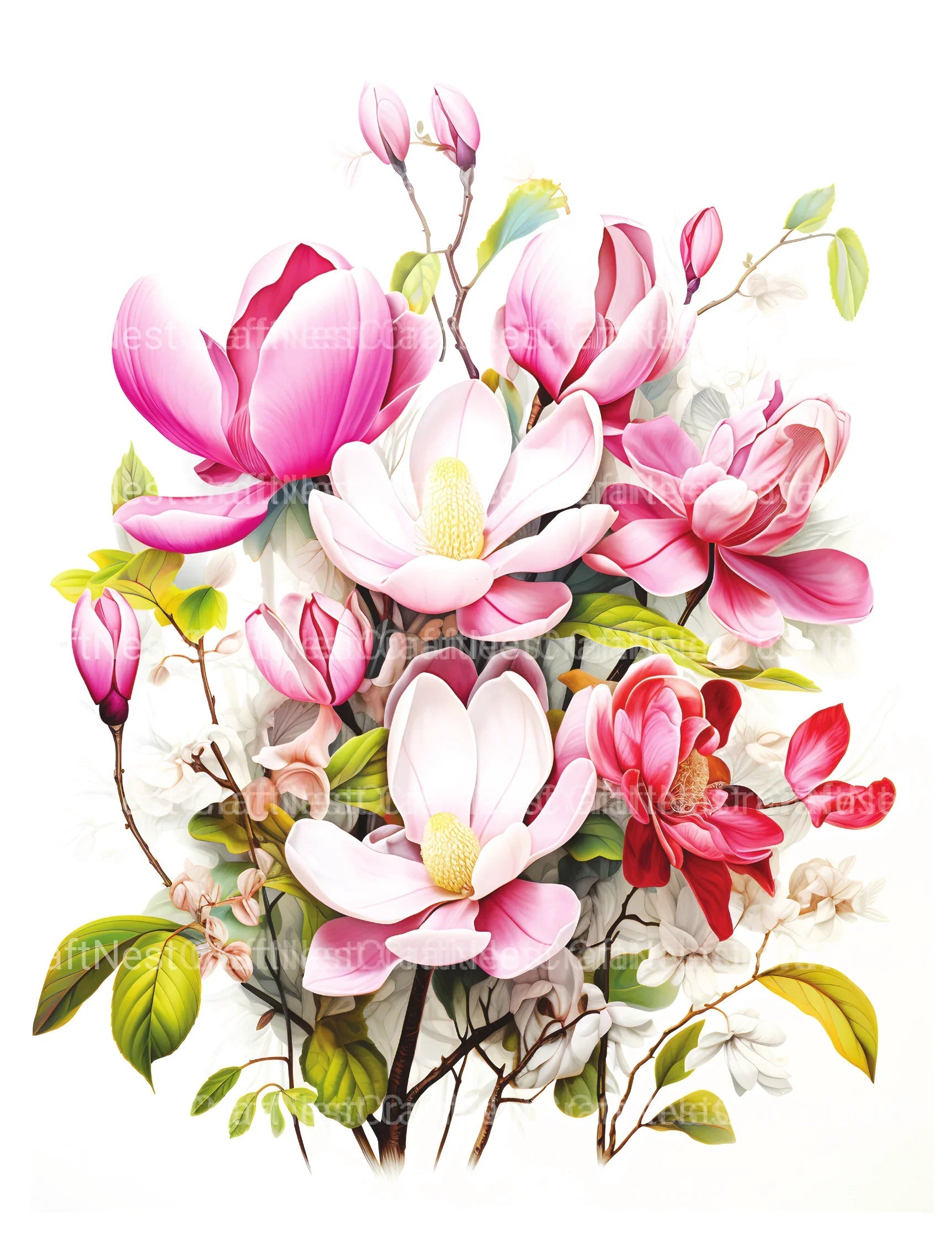Magnolia Flower Coloring Book - CraftNest - Digital Crafting and Art