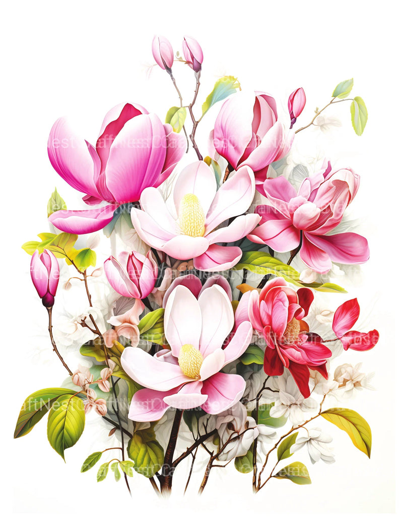Magnolia Flower Coloring Book - CraftNest - Digital Crafting and Art