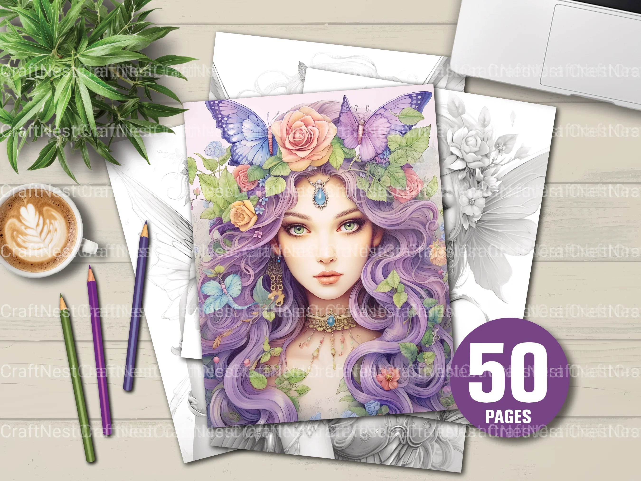 Beautiful Fairy Coloring Book