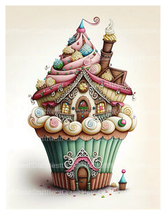 Cupcake House Coloring Book - CraftNest - Digital Crafting and Art