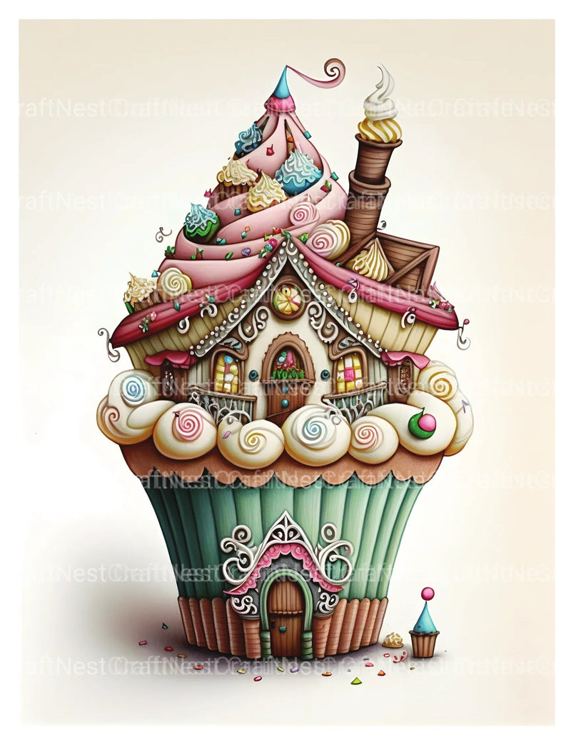 Cupcake House Coloring Book - CraftNest - Digital Crafting and Art