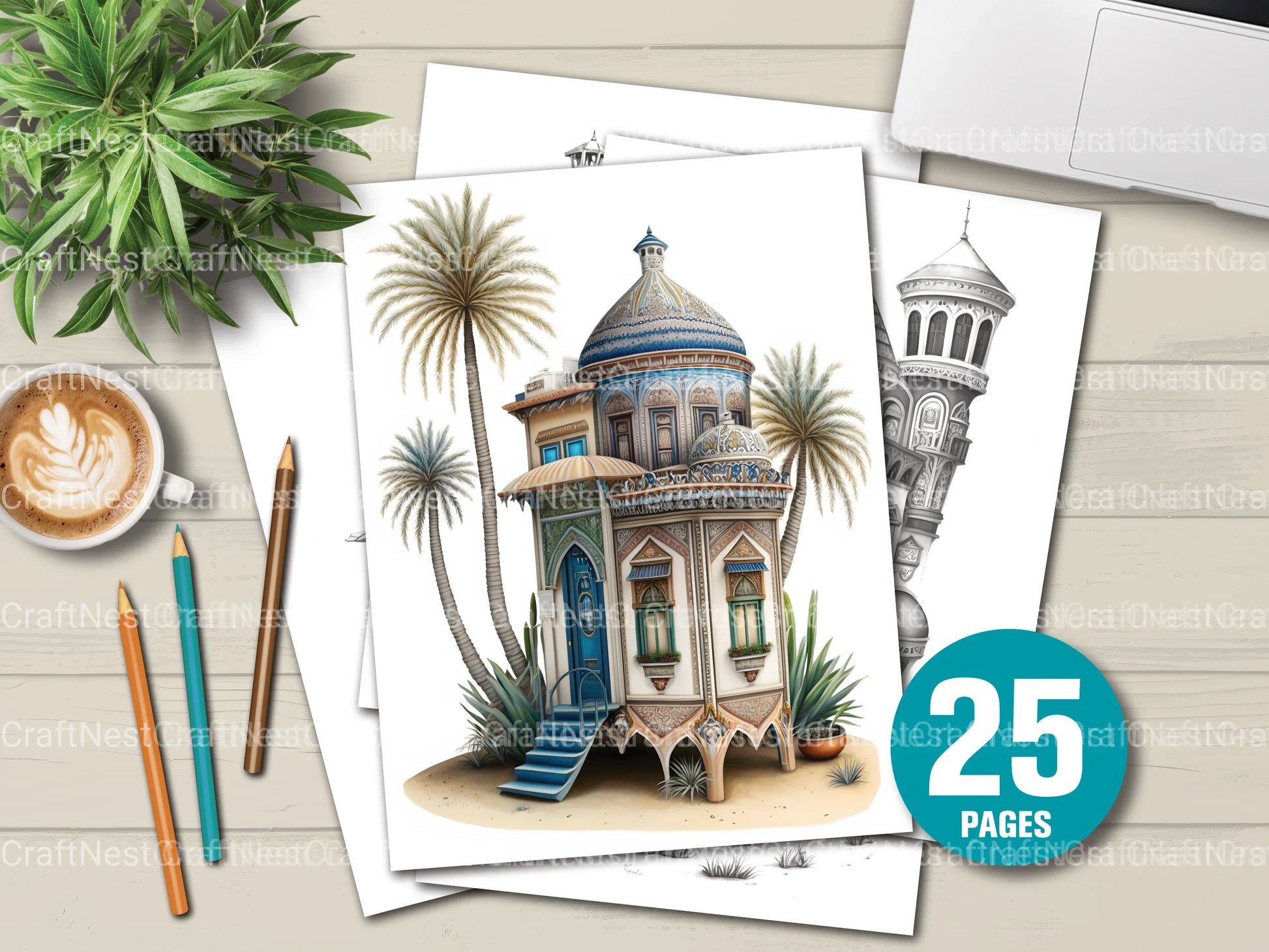 Dubai Tiny House Coloring Book - CraftNest - Digital Crafting and Art