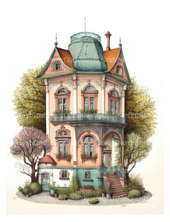 German Tiny House Coloring Book - CraftNest - Digital Crafting and Art