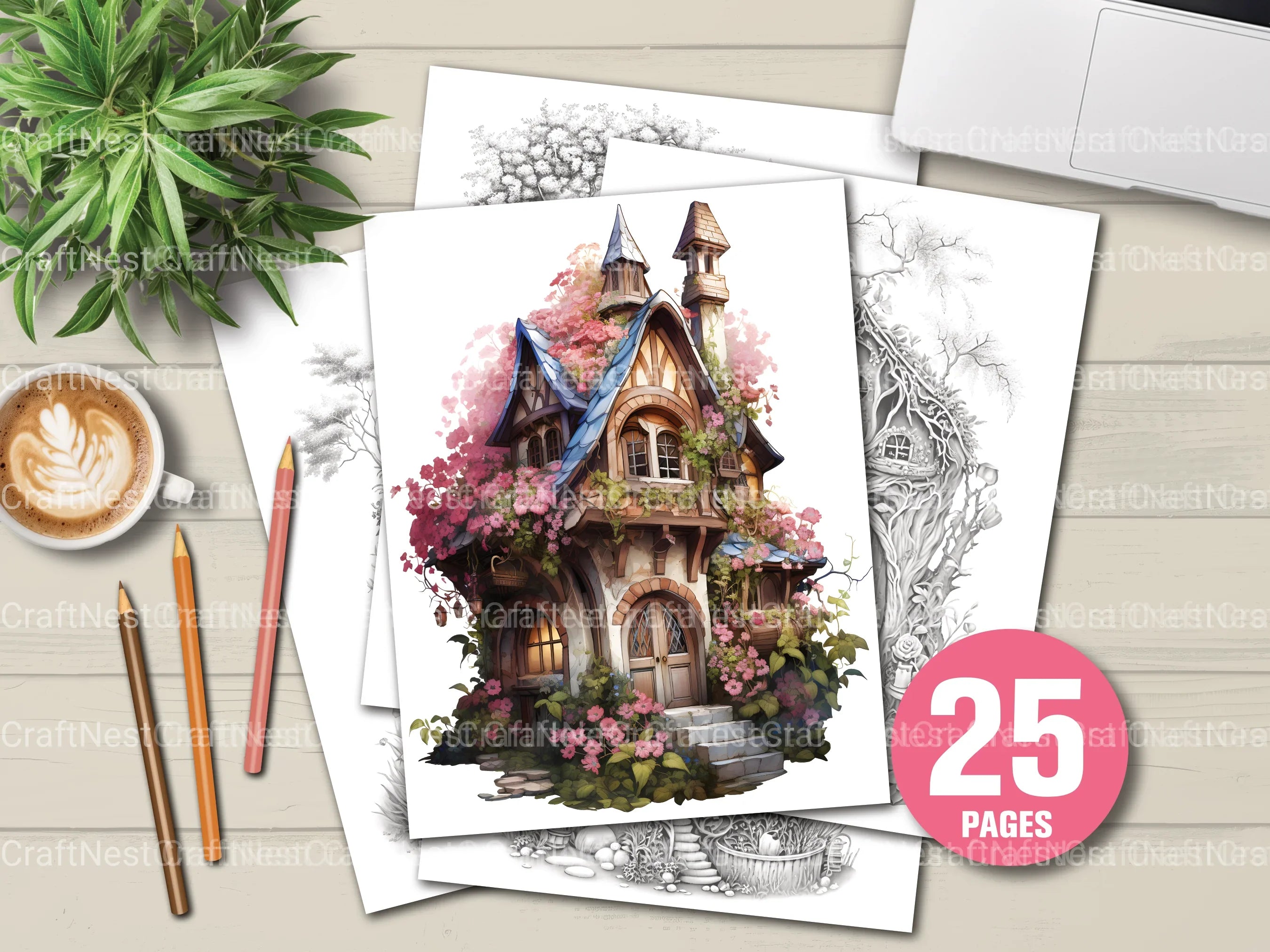 Secret Garden Fairy House Coloring Book